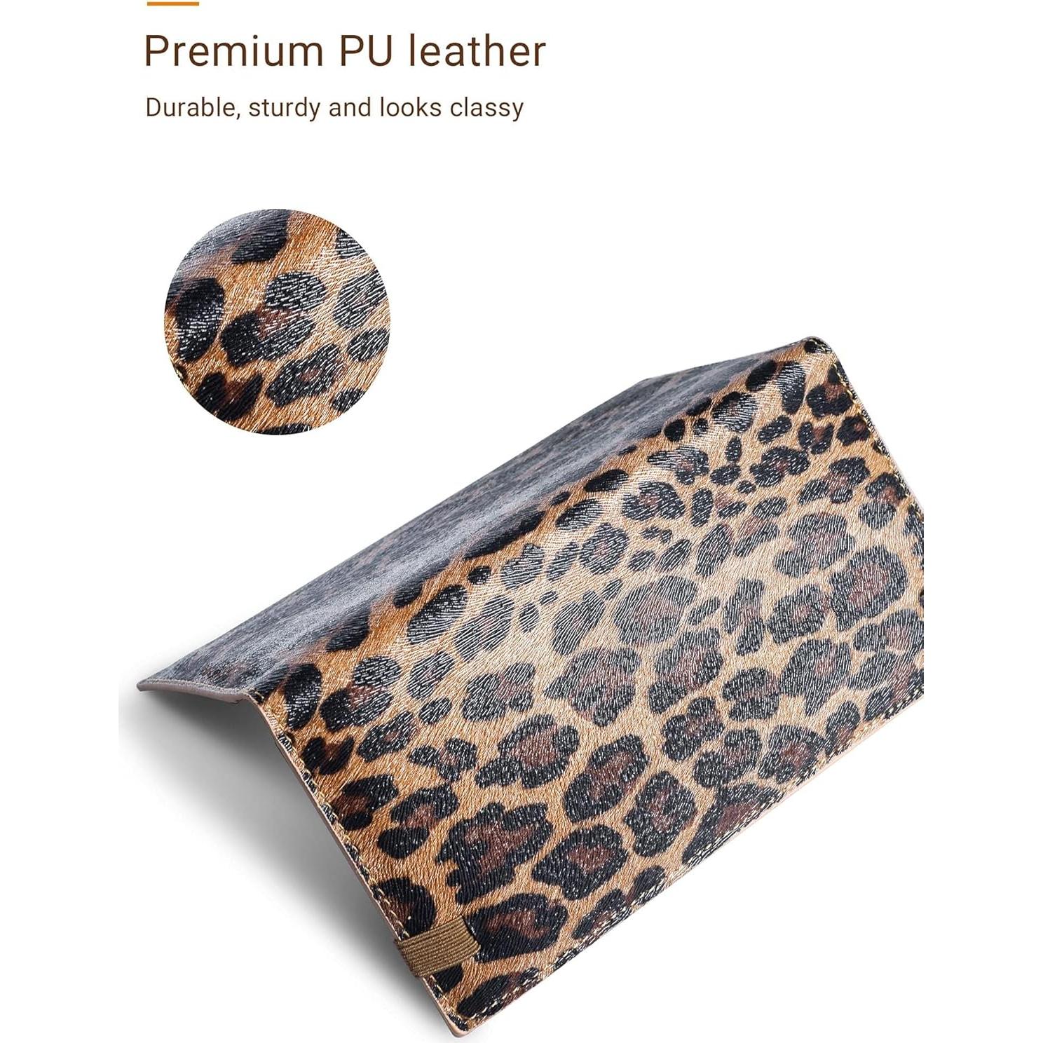 Cubierta de Chequera Zreal para Mujeres - Leopardo Oscuro, Cuero Vegano