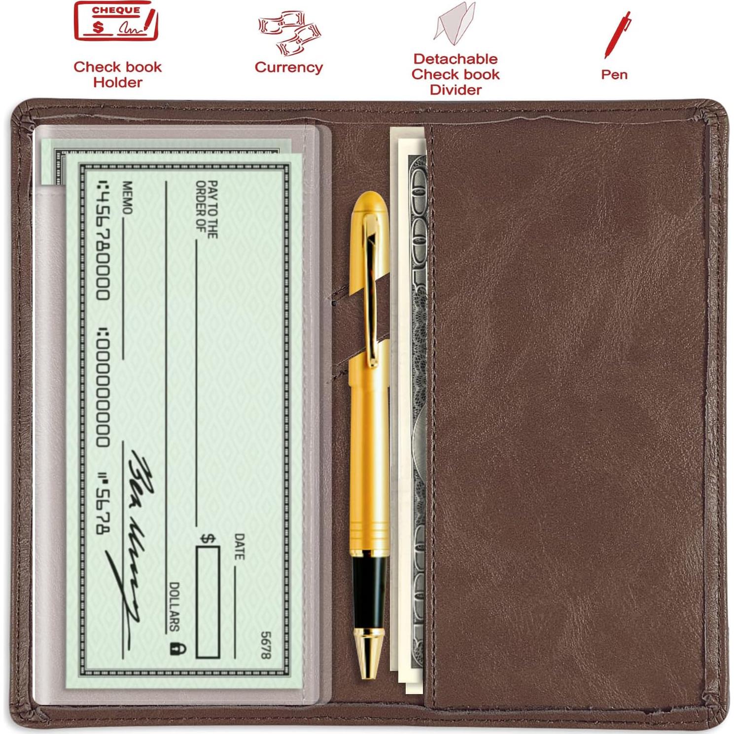 Funda para Chequera Sanlykate Marrón con Bloqueo RFID