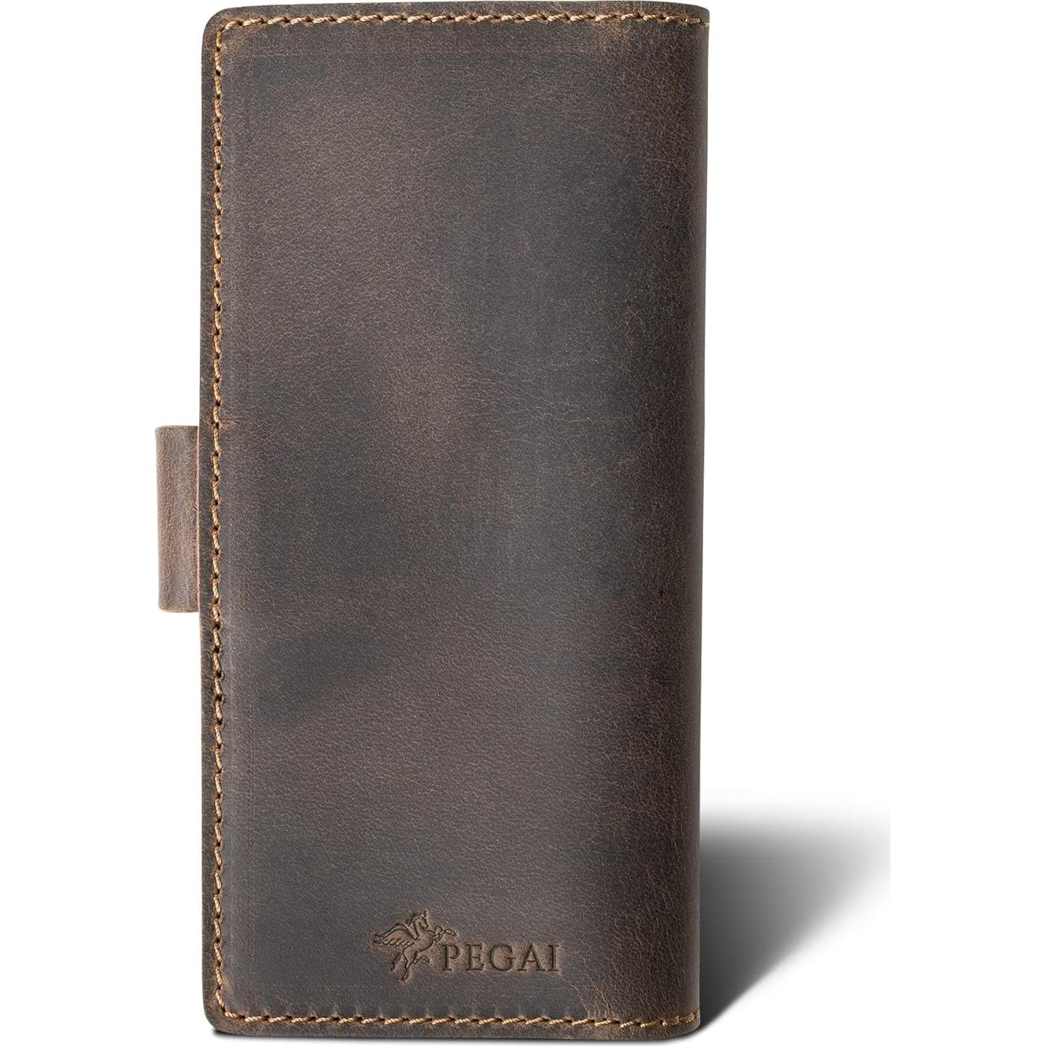 Cubierta de Chequera de Cuero Clark Castaño 100% Hecha a Mano