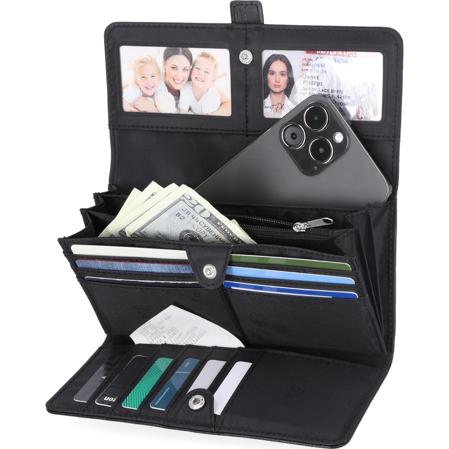 Cartera Clutch Organizador Mundi con Bloqueo RFID - Negro