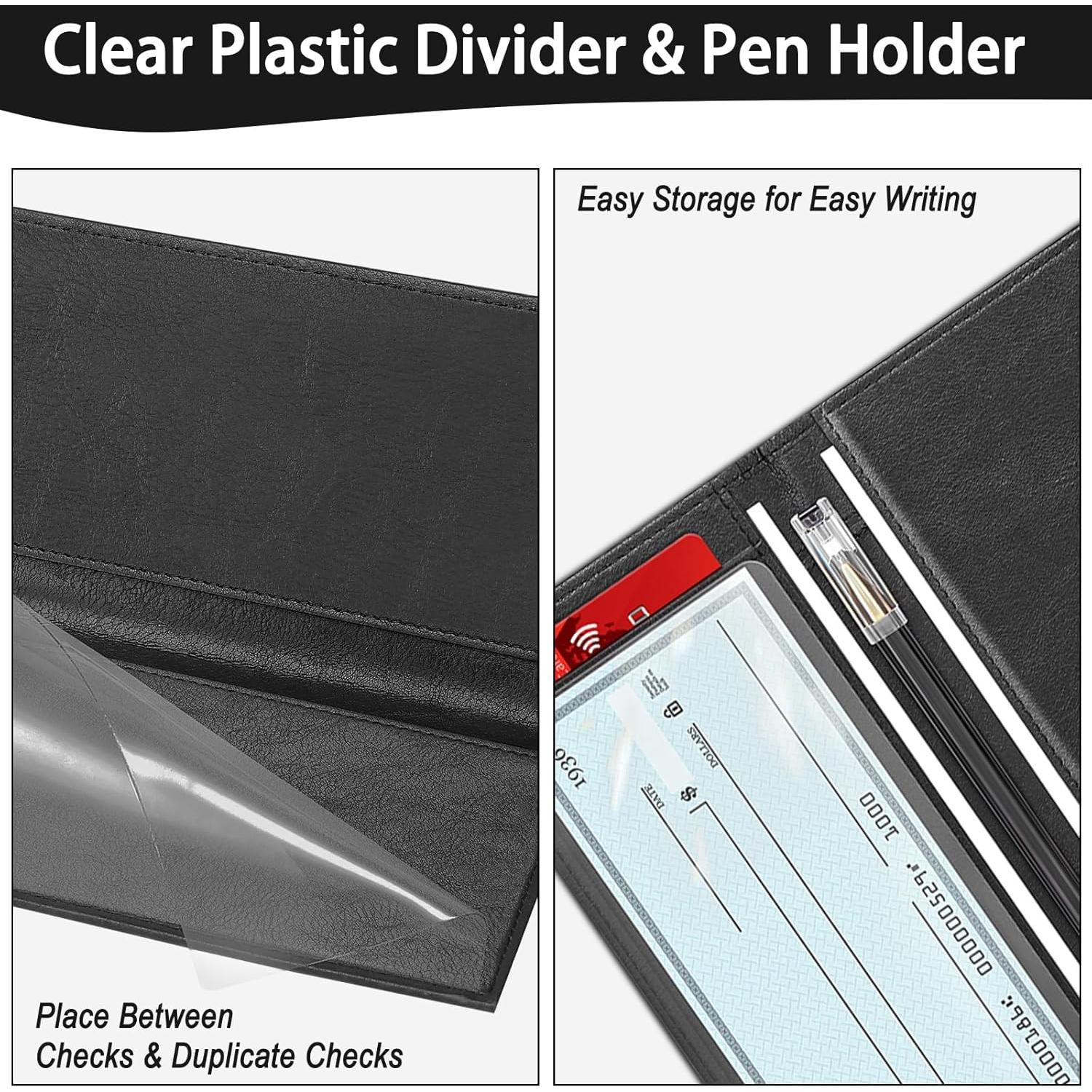 Cubierta de Chequera de Cuero LLi Cufite con Protección RFID