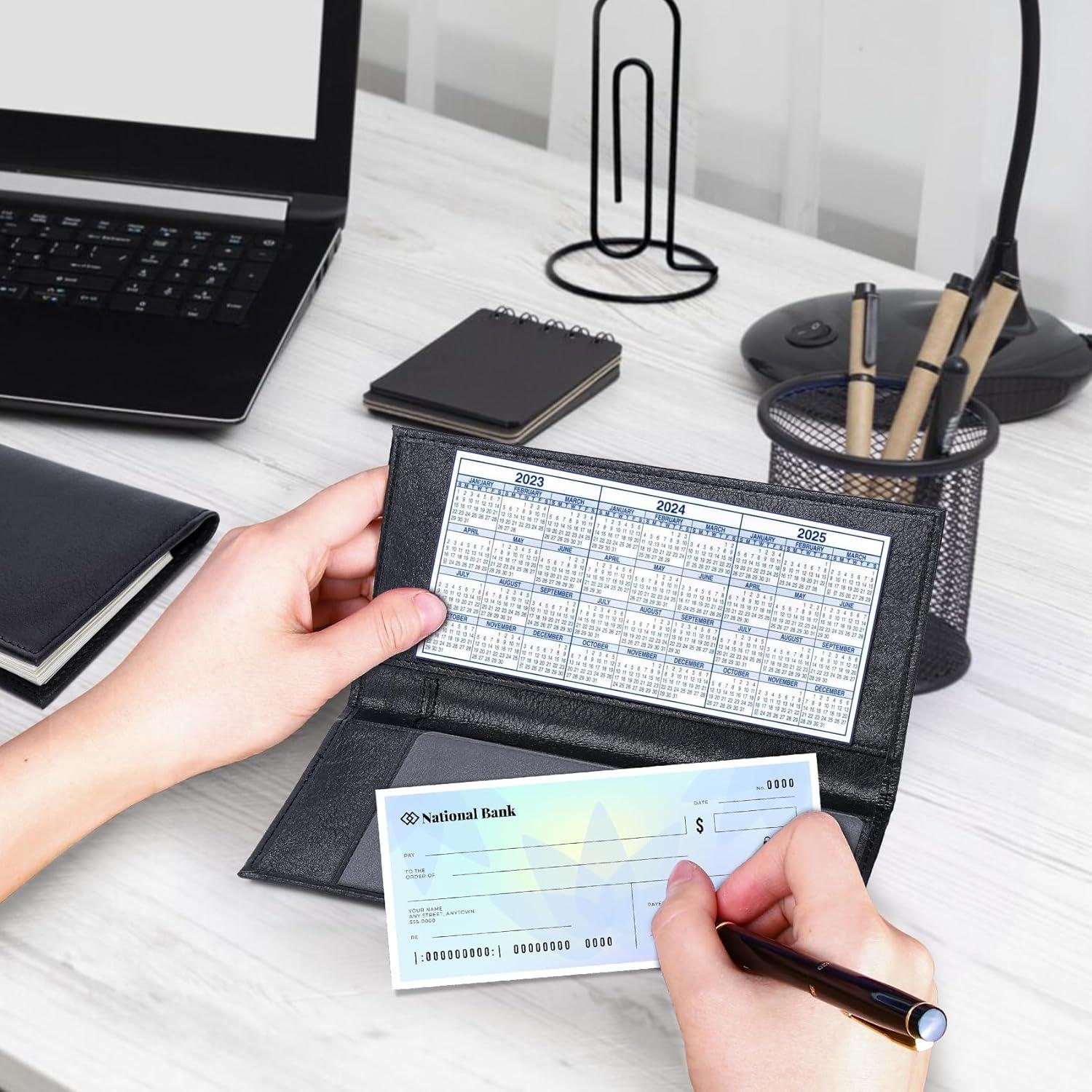 Cubierta de Chequera de Cuero LLi Cufite con Protección RFID