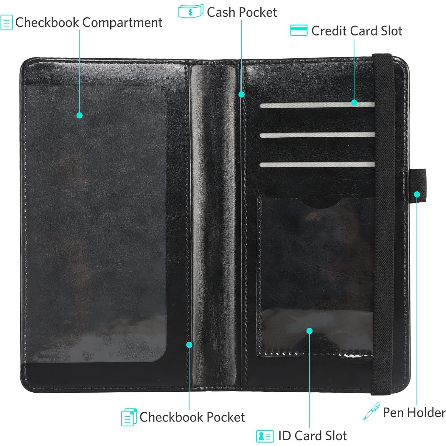 Cubierta de Chequera de Cuero PU Cobak - Bloqueo RFID, Delgado