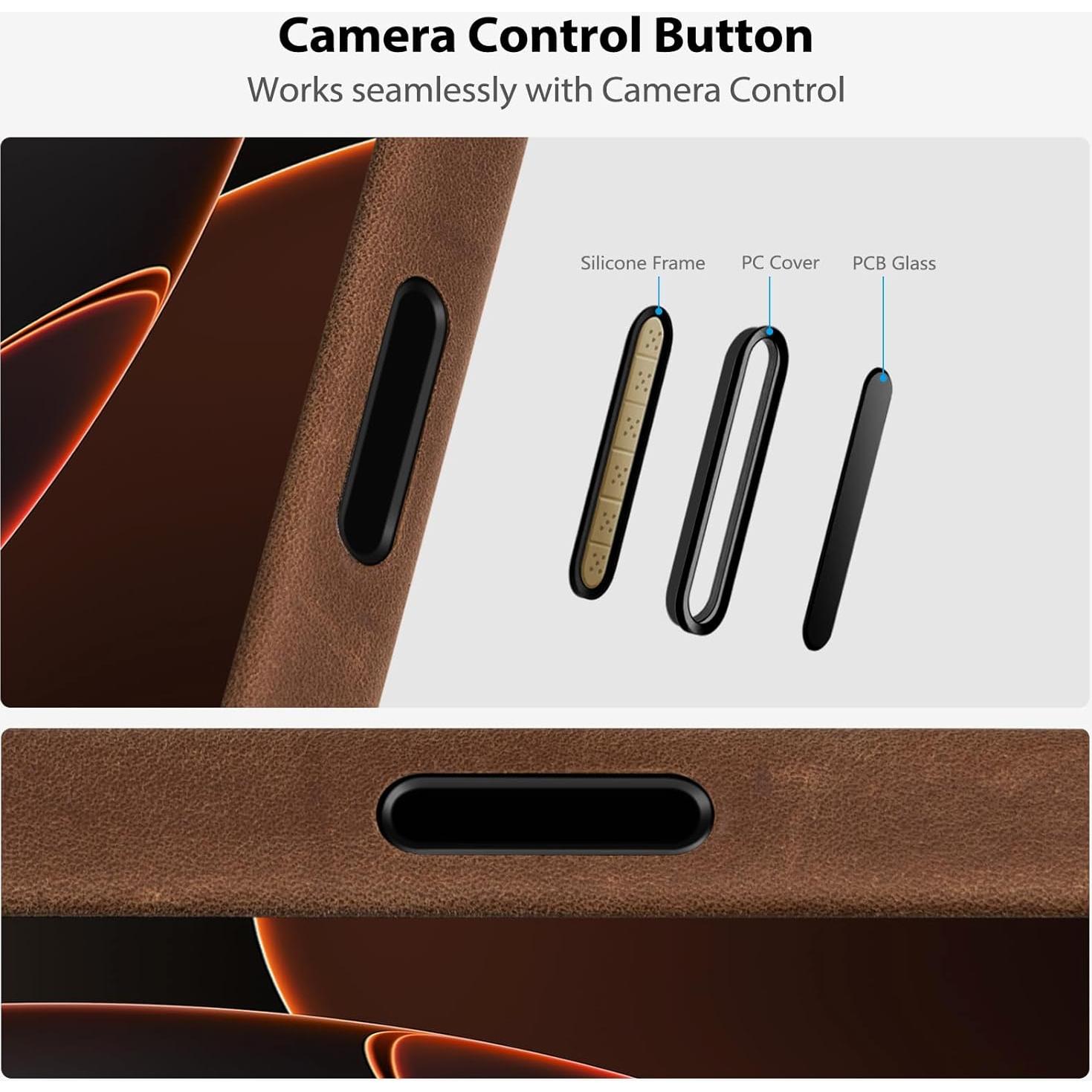 Funda de Cuero Crazy Horse Belemay para iPhone 17 Pro - Marrón Vintage