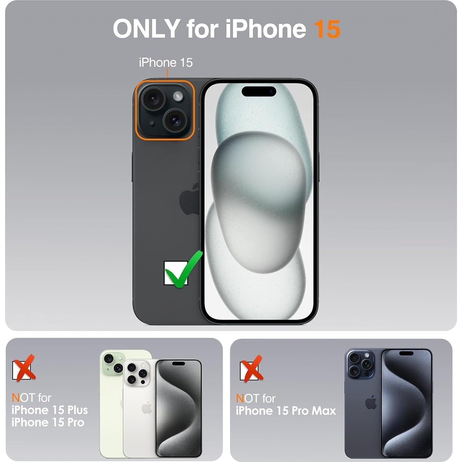 Funda de Cuero LOHASIC para iPhone 15 6.1" Magnética Marrón