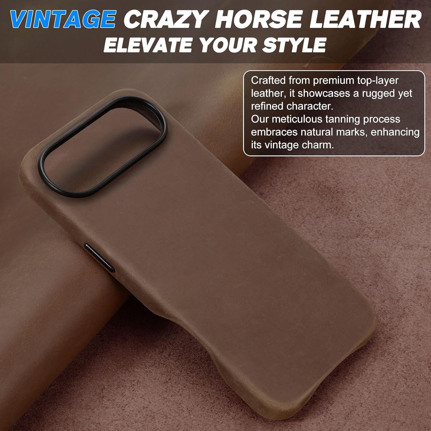 Funda SHIELDON para iPhone Air 6.5" 2025 Cuero Crazy Horse