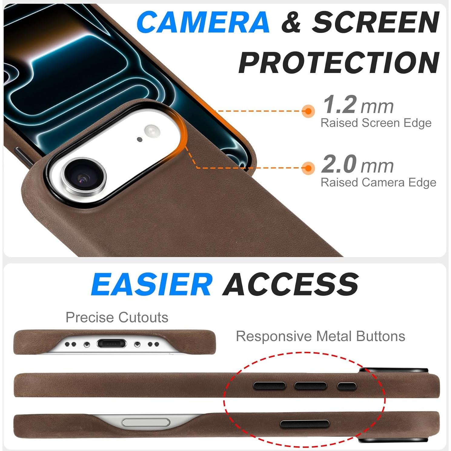 Funda SHIELDON para iPhone Air 6.5" 2025 Cuero Crazy Horse