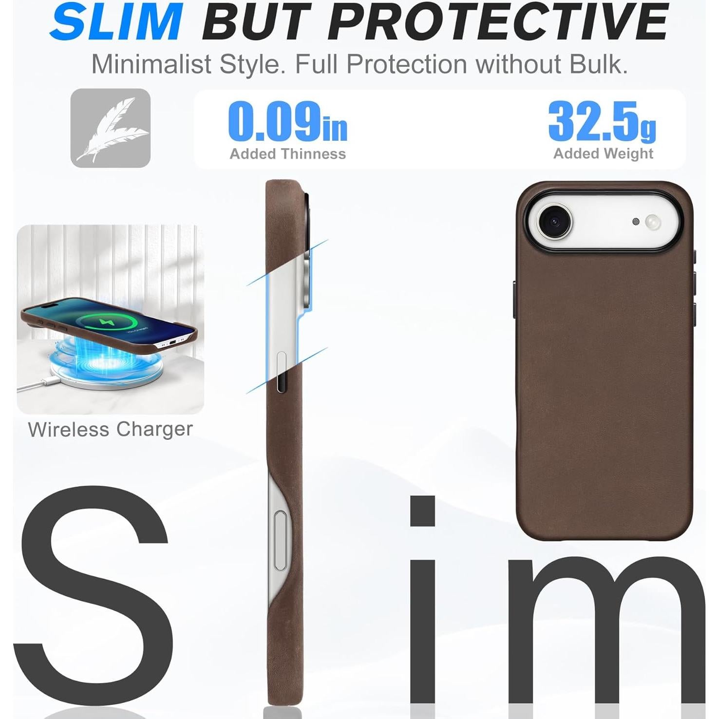 Funda SHIELDON para iPhone Air 6.5" 2025 Cuero Crazy Horse