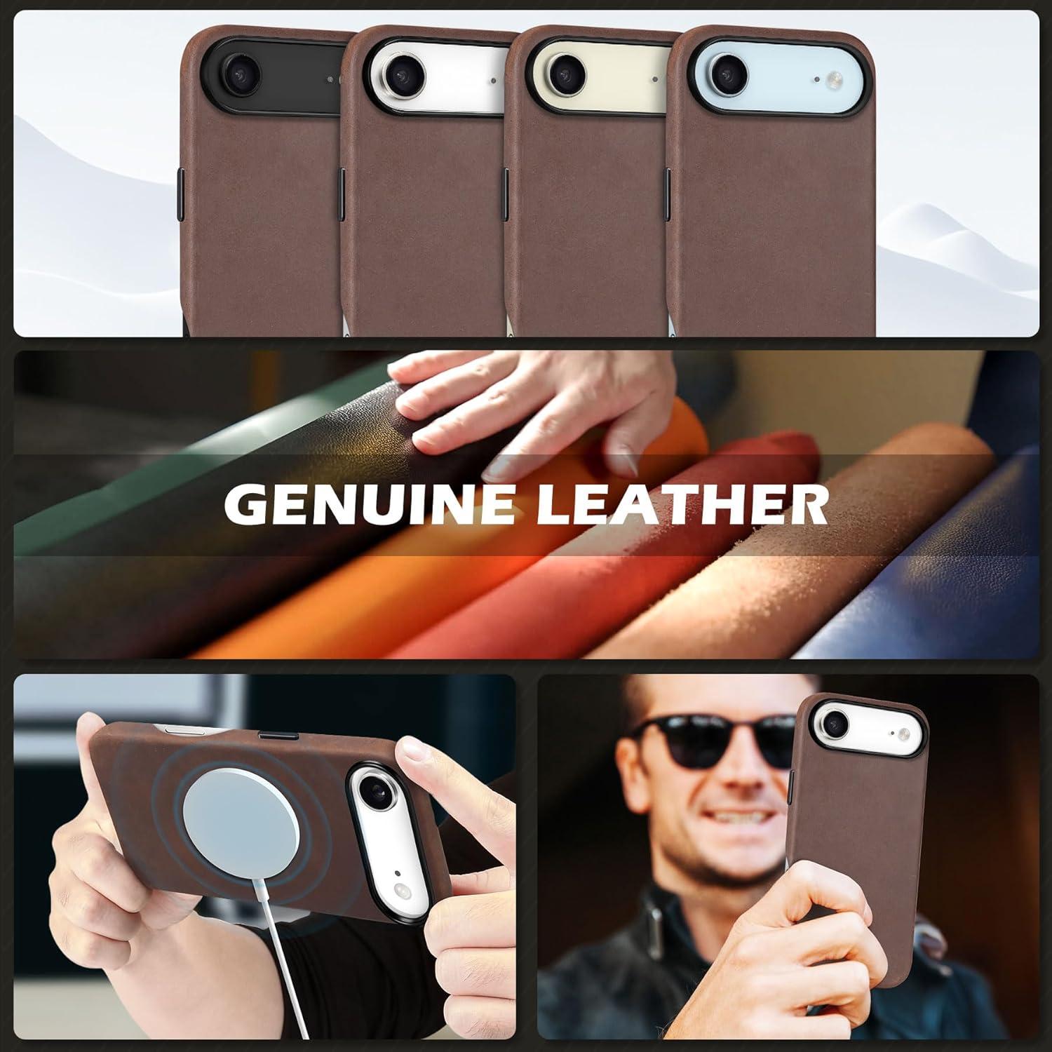 Funda SHIELDON para iPhone Air 6.5" 2025 Cuero Crazy Horse