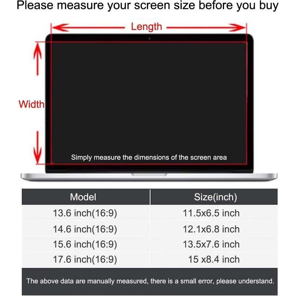 Protector de Pantalla 13.6" ANRACHEL Bloqueador Luz Azul HD