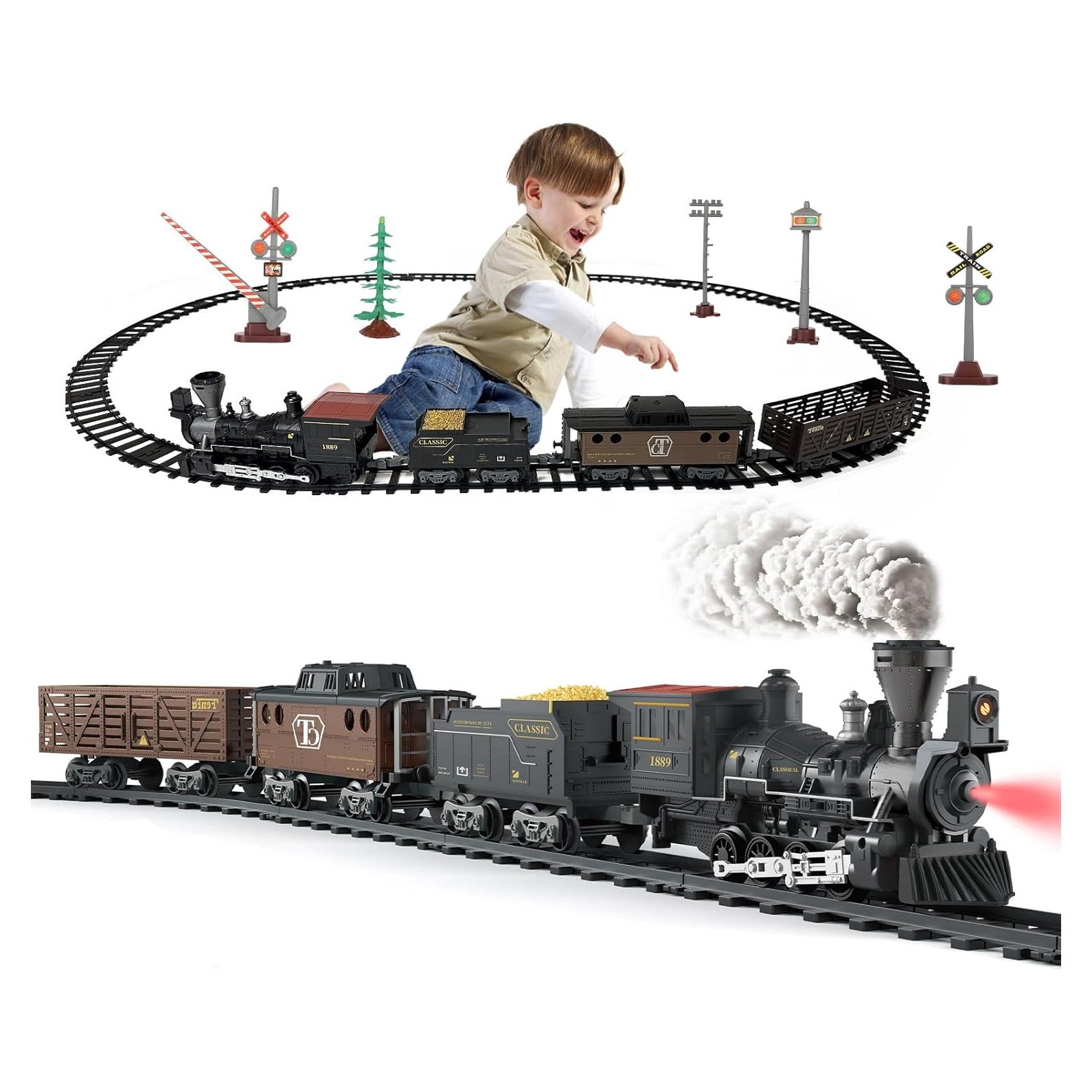 Tren Eléctrico Clásico OLIUGEI con Vapor y Sonido 1.5kg