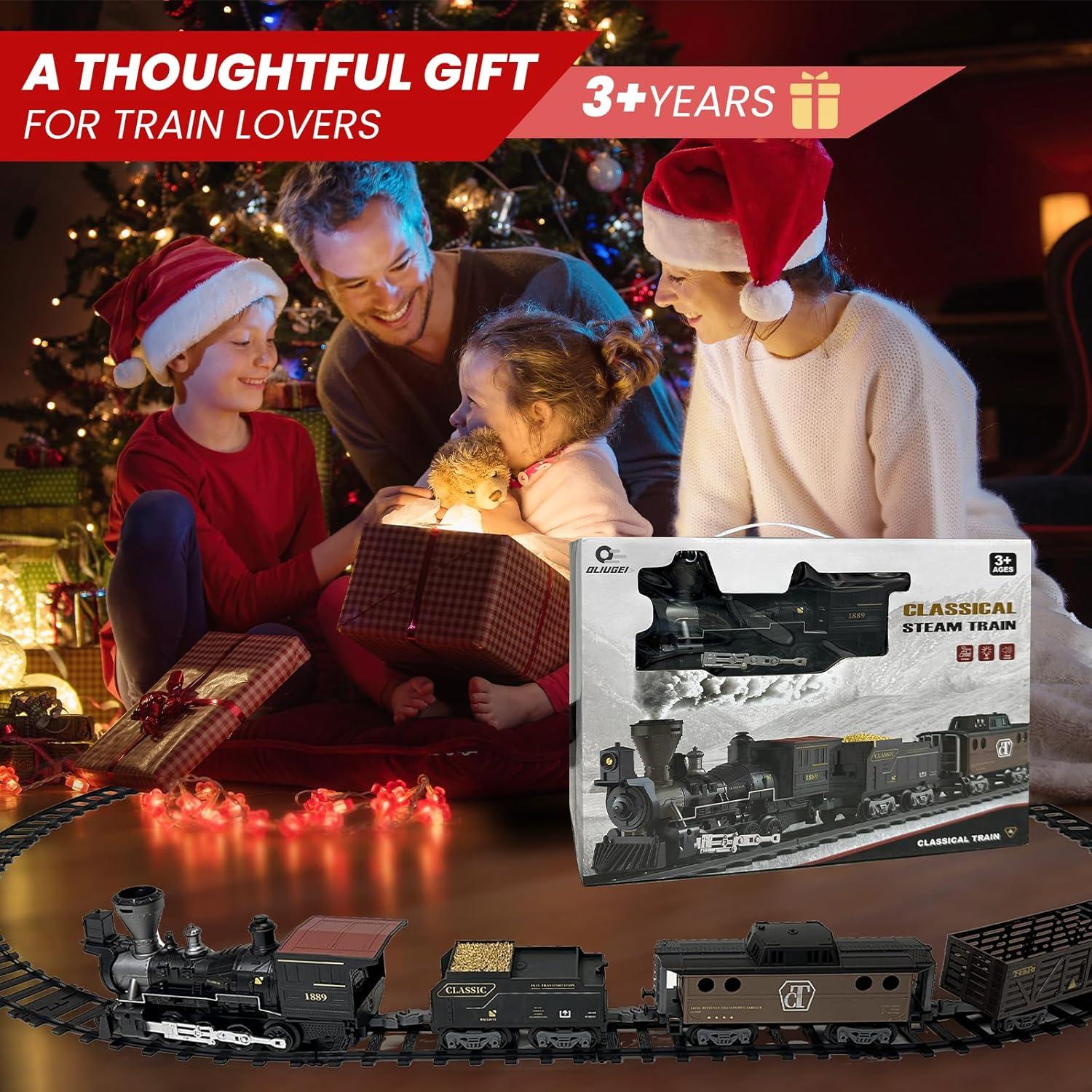 Tren Eléctrico Clásico OLIUGEI con Vapor y Sonido 1.5kg