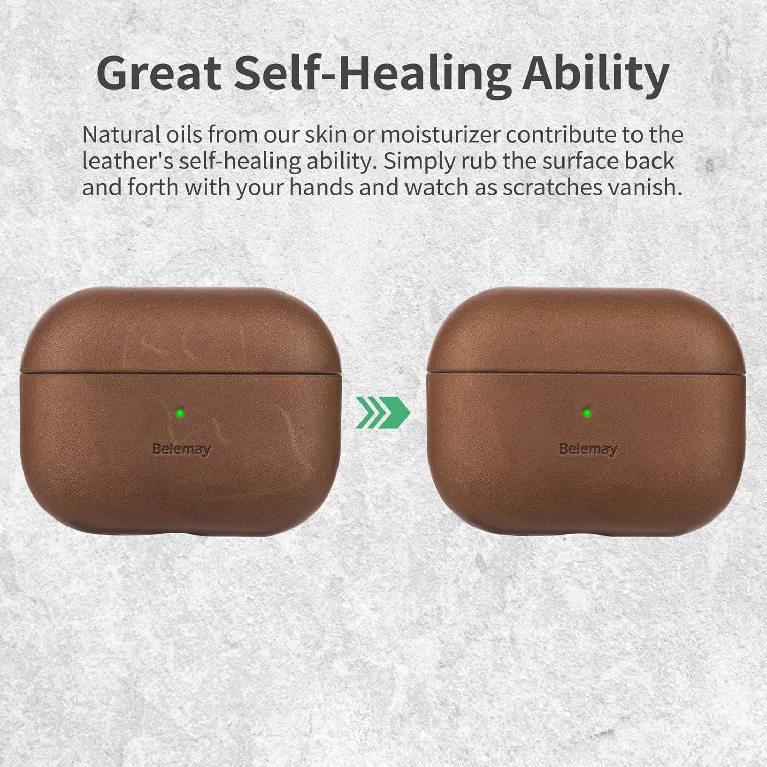 Funda de Cuero Crazy Horse Belemay para AirPods Pro 3ra Gen