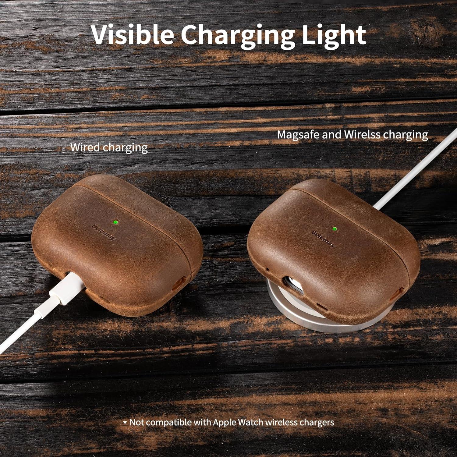 Funda de Cuero Crazy Horse Belemay para AirPods Pro 3ra Gen