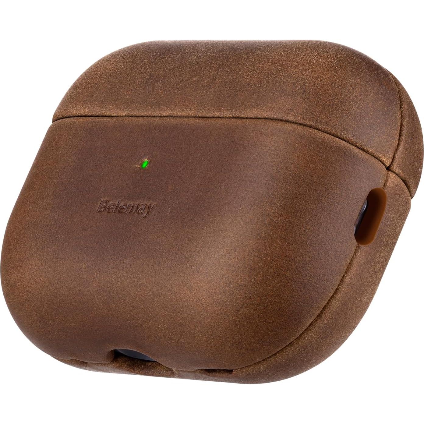 Funda de Cuero Crazy Horse Belemay para AirPods Pro 3ra Gen