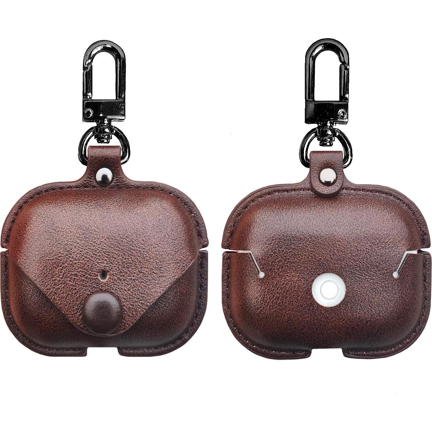 Funda de Carga de Cuero para AirPods Pro Modos Lógicos - Marrón