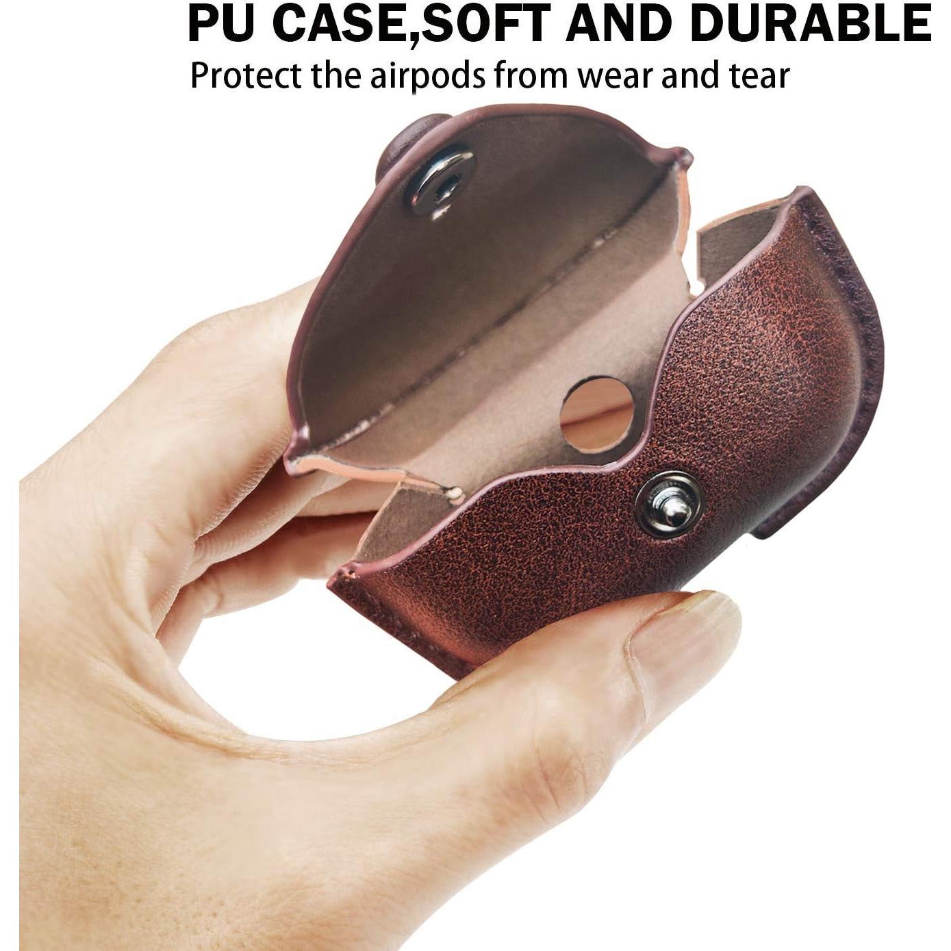 Funda de Carga de Cuero para AirPods Pro Modos Lógicos - Marrón