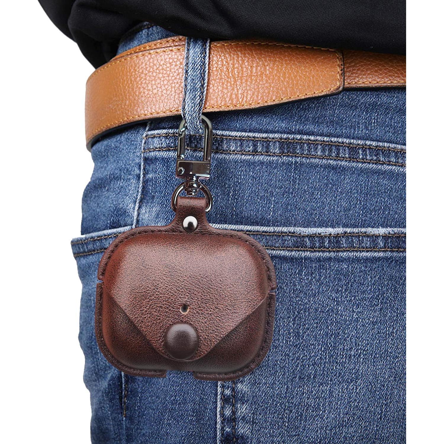 Funda de Carga de Cuero para AirPods Pro Modos Lógicos - Marrón