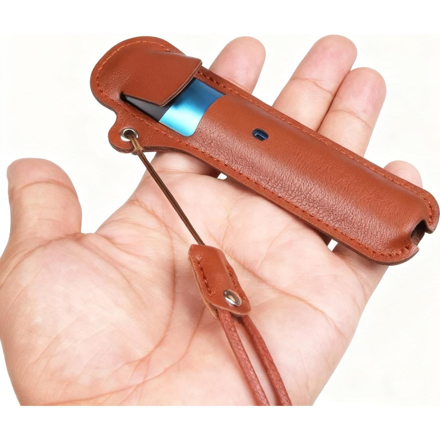 Soporte para Vape FoalGalaxia con Correa - Funda Cuero PU Marrón