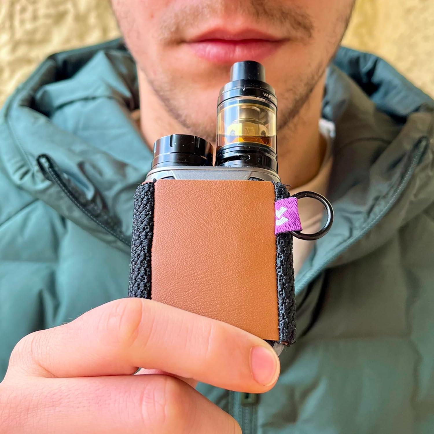 Soporte de Vape VCASE de Cuero Marrón XL - Alta Elasticidad