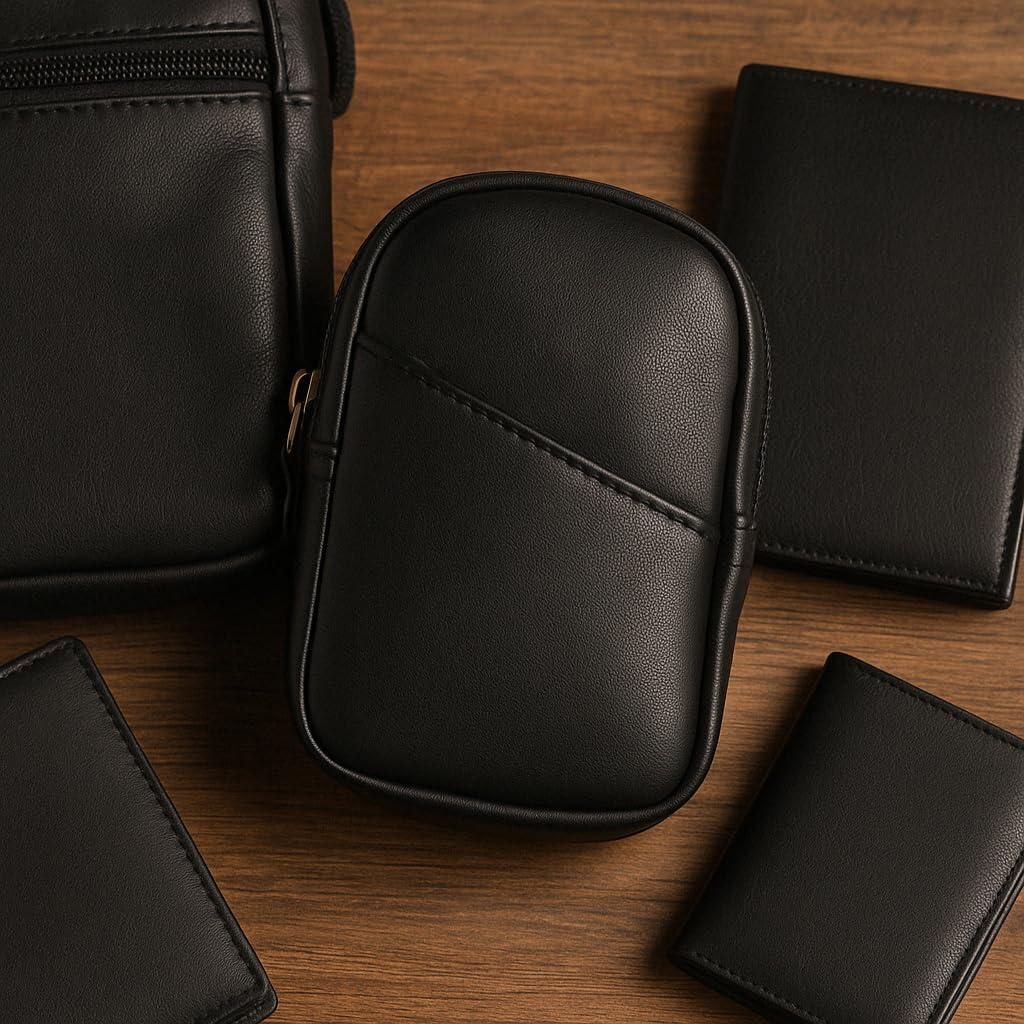 Funda de Cigarrillos de Cuero Genuino Marshal 100's Negra