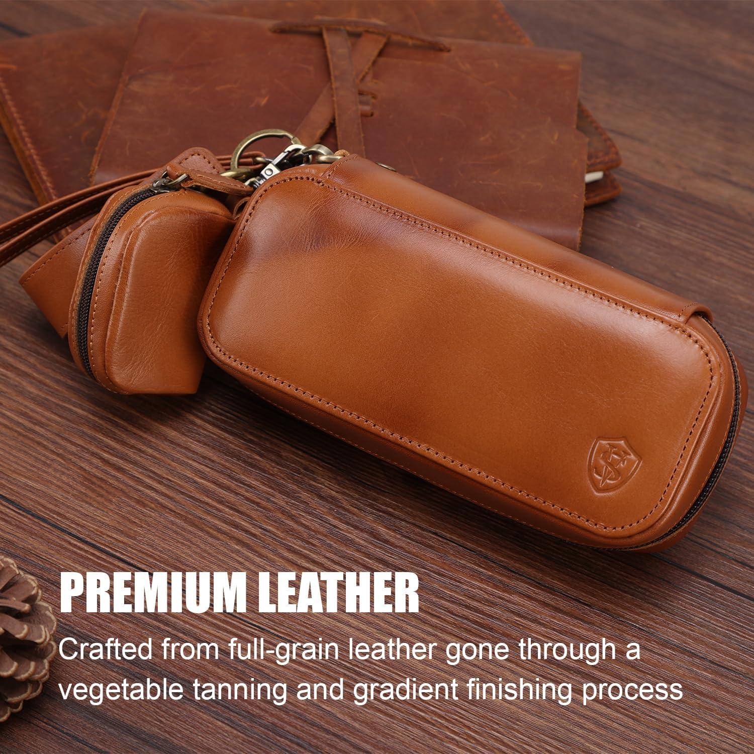 Estuche de Pipas STAR VISTA Marco de Piel Premium con Soporte