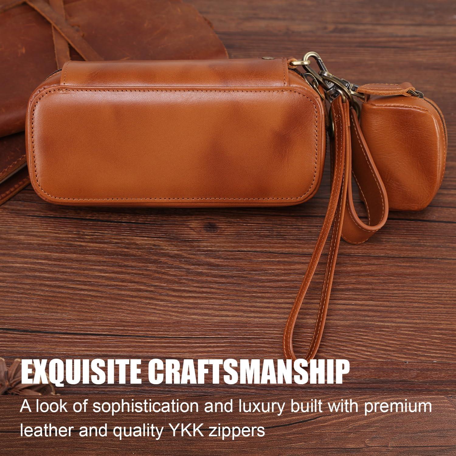 Estuche de Pipas STAR VISTA Marco de Piel Premium con Soporte