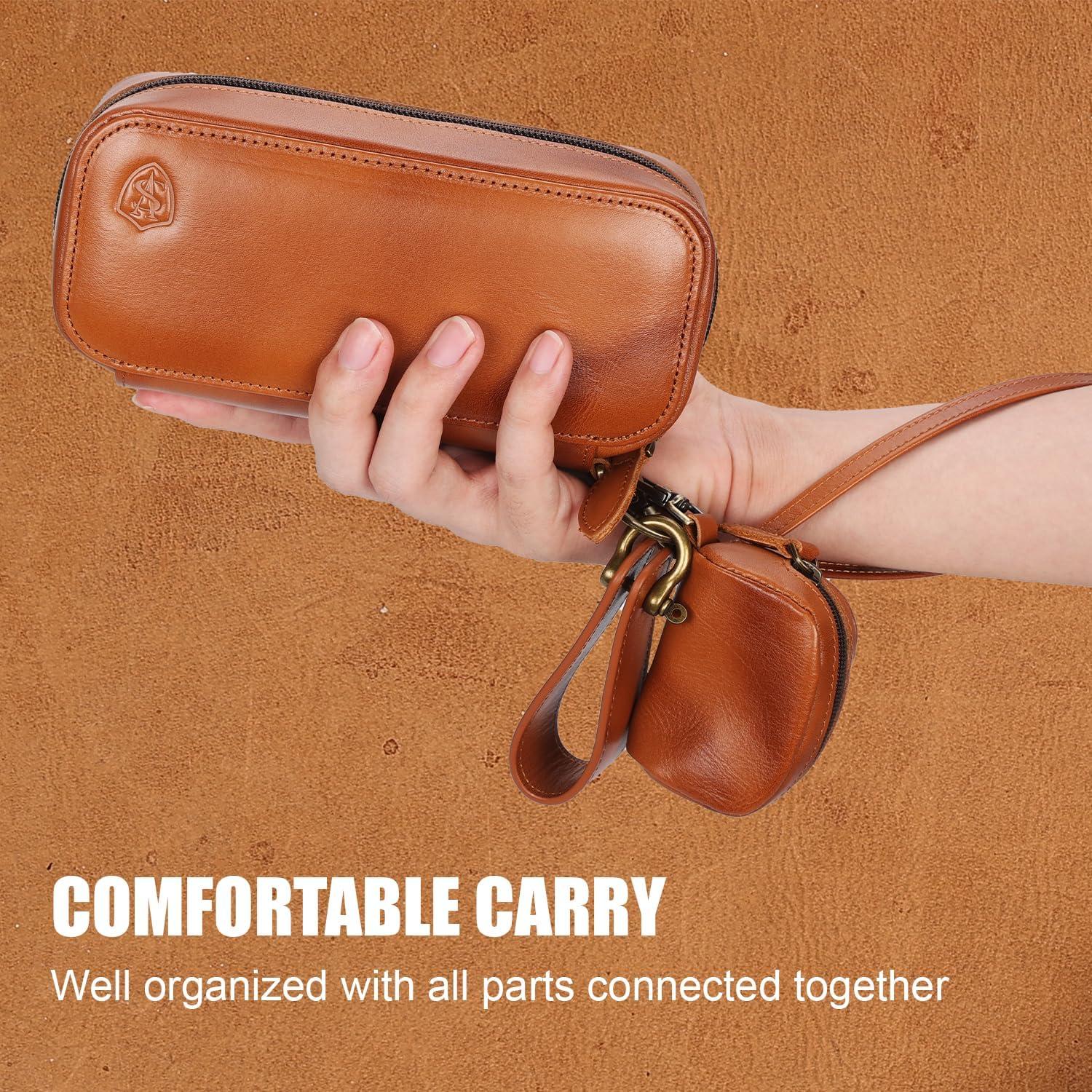 Estuche de Pipas STAR VISTA Marco de Piel Premium con Soporte