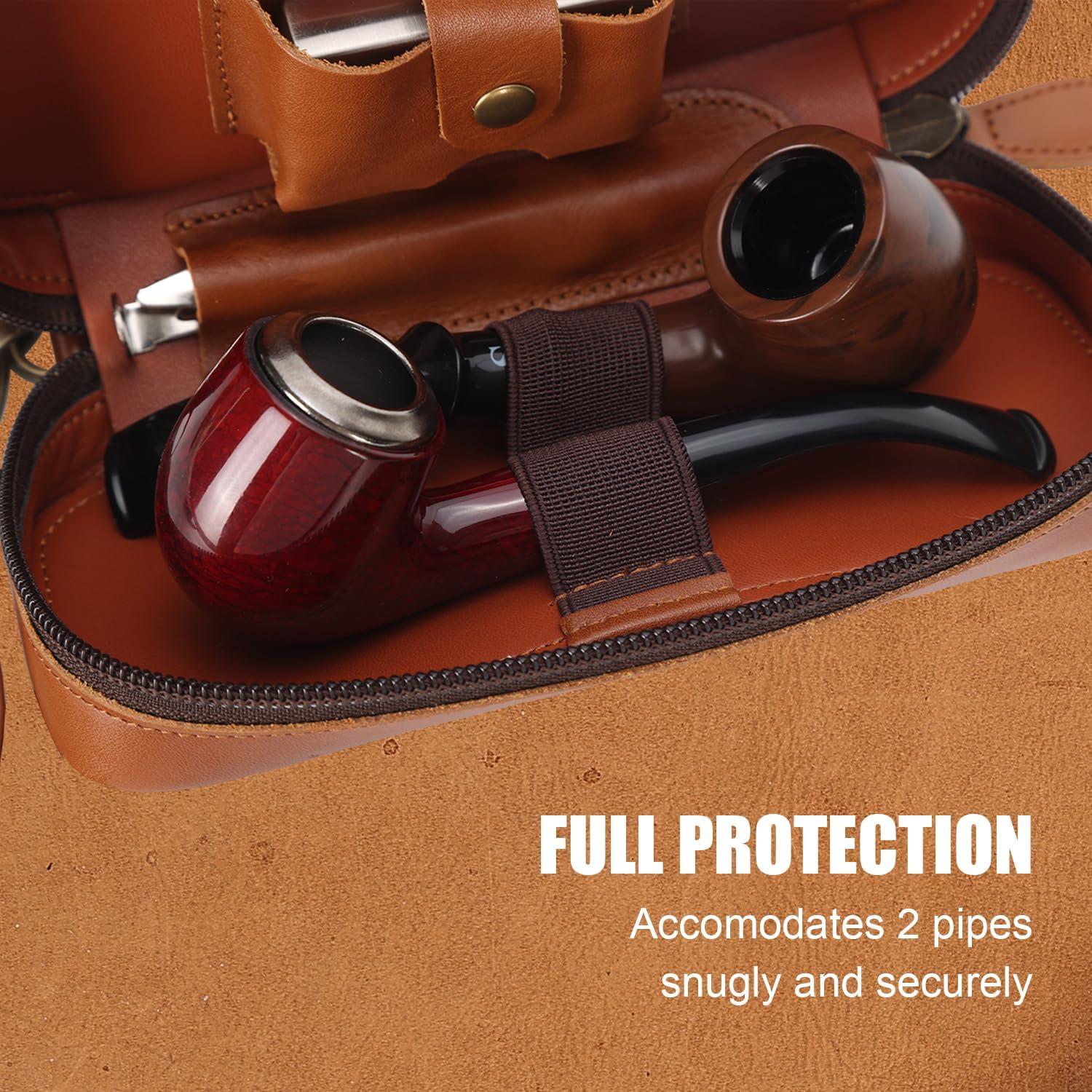Estuche de Pipas STAR VISTA Marco de Piel Premium con Soporte