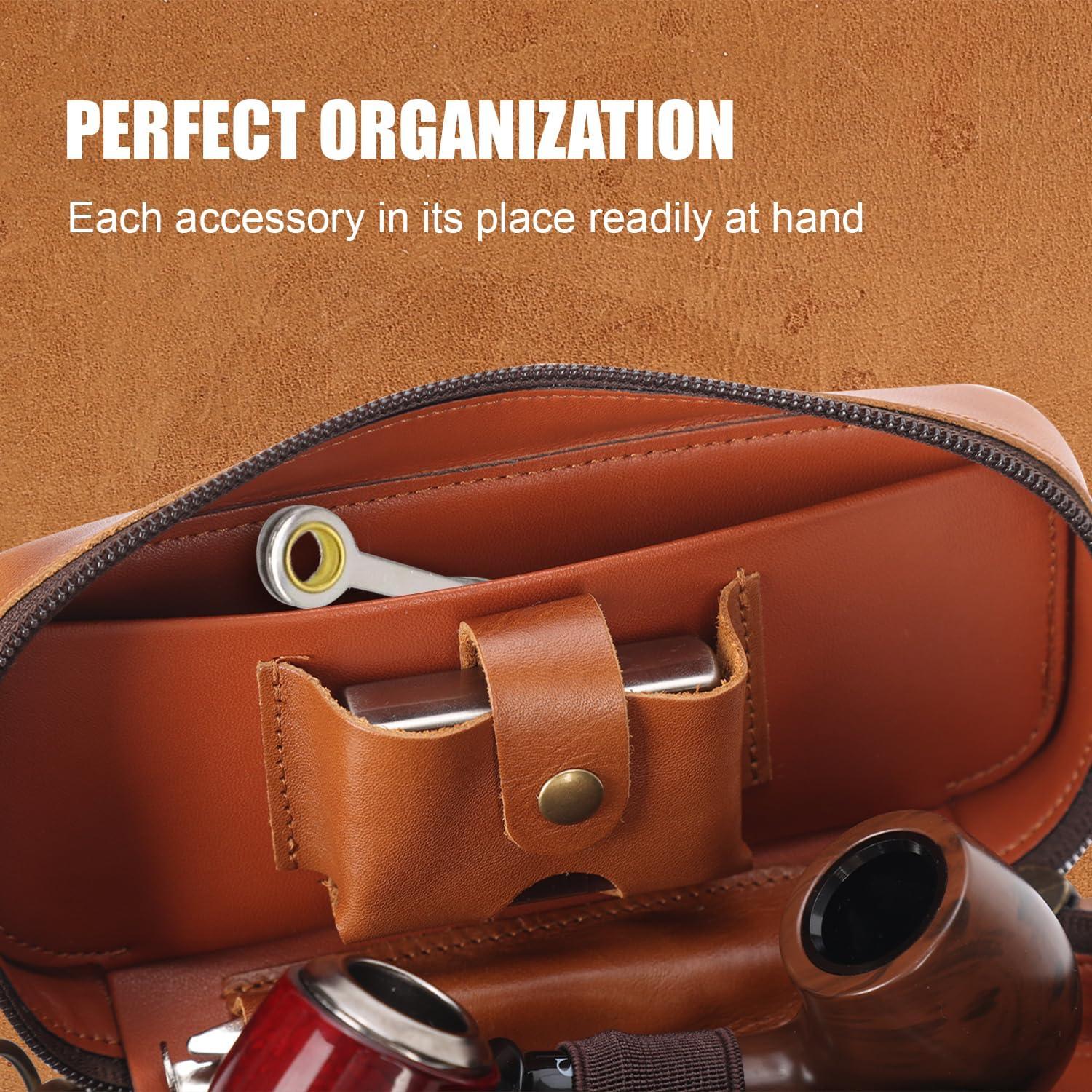 Estuche de Pipas STAR VISTA Marco de Piel Premium con Soporte