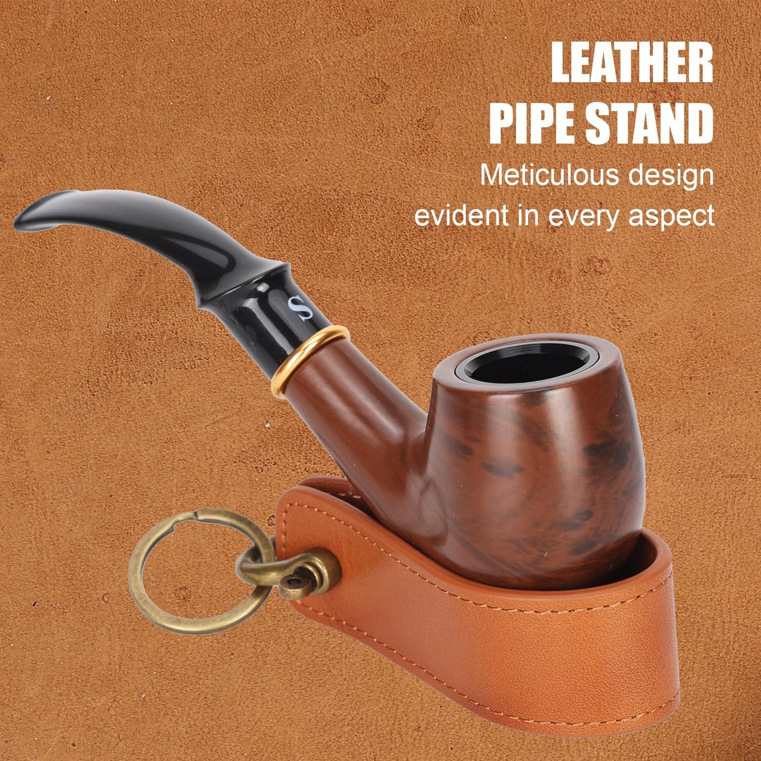 Estuche de Pipas STAR VISTA Marco de Piel Premium con Soporte