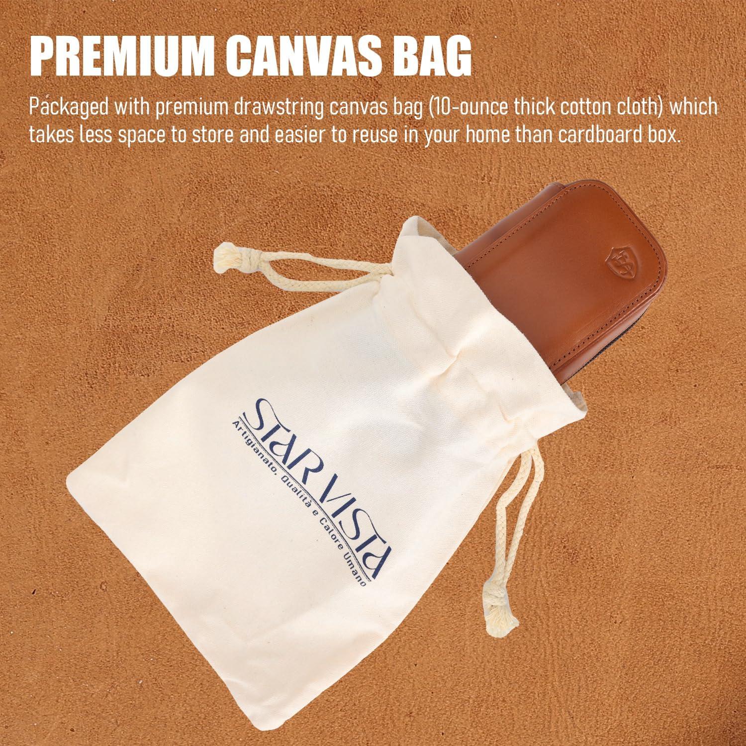 Estuche de Pipas STAR VISTA Marco de Piel Premium con Soporte