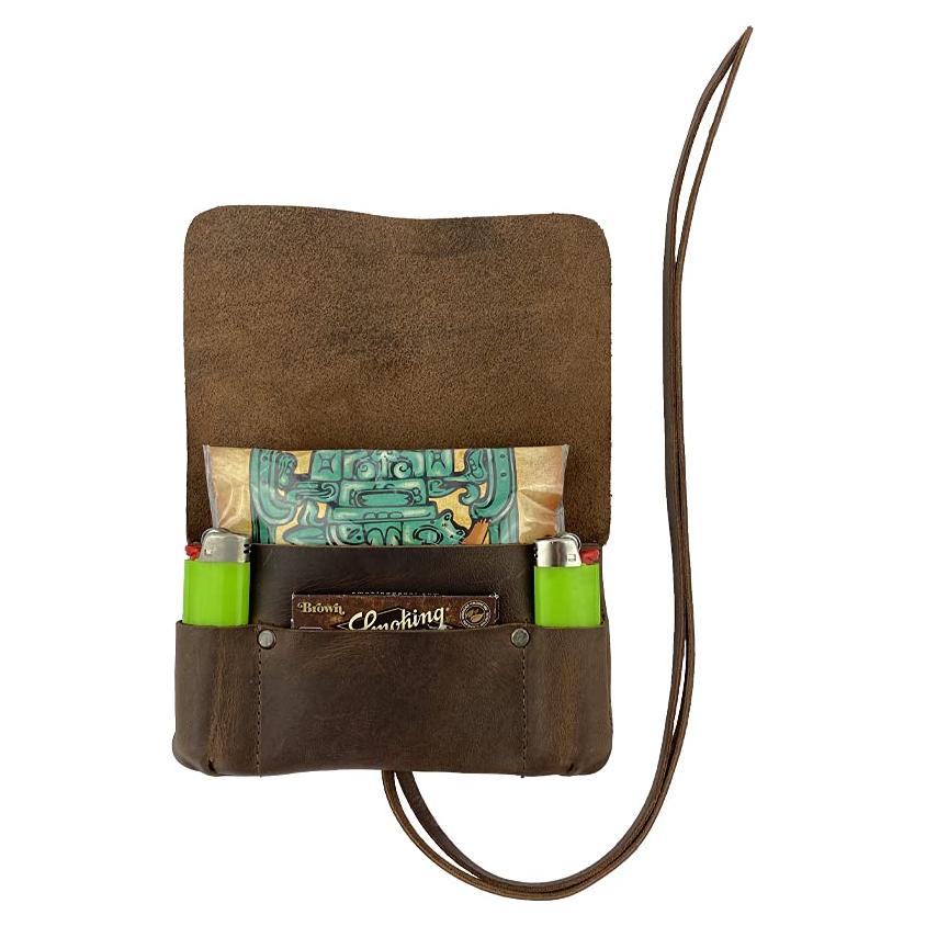 Estuche para Tabaco Hide & Drink - Cuero Grano Completo Marrón