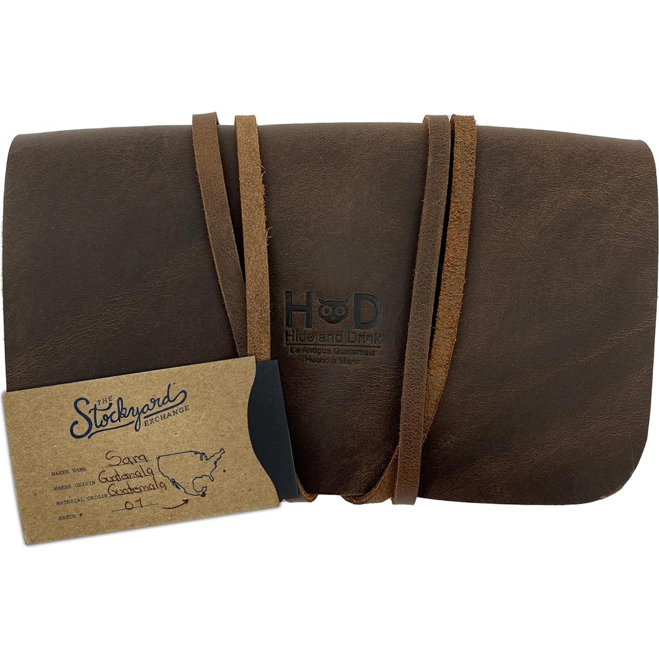 Estuche para Tabaco Hide & Drink - Cuero Grano Completo Marrón