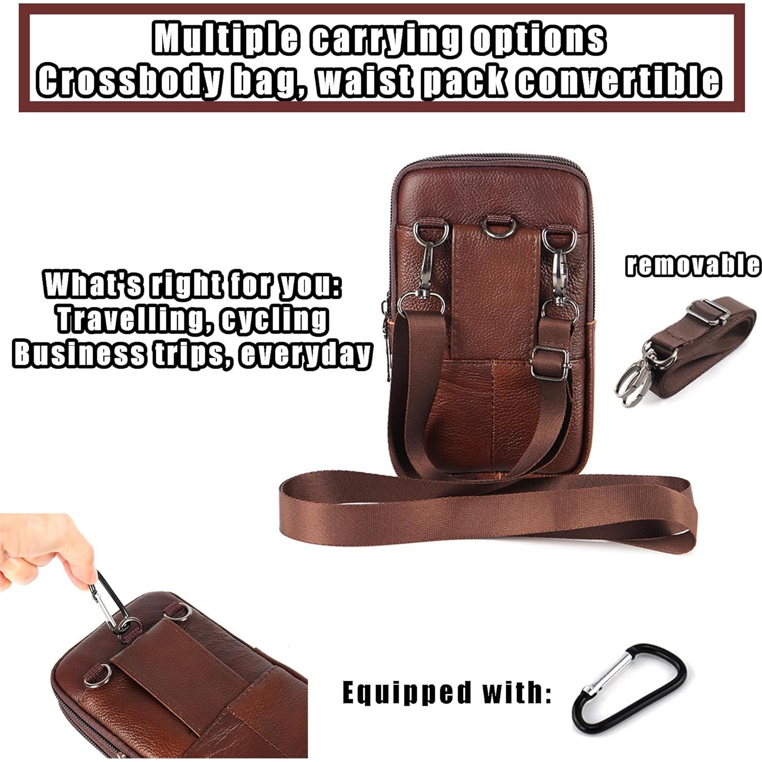 Funda de Cigarrillos de Cuero YIUWLMN Marrón Oscuro 19x11x6cm