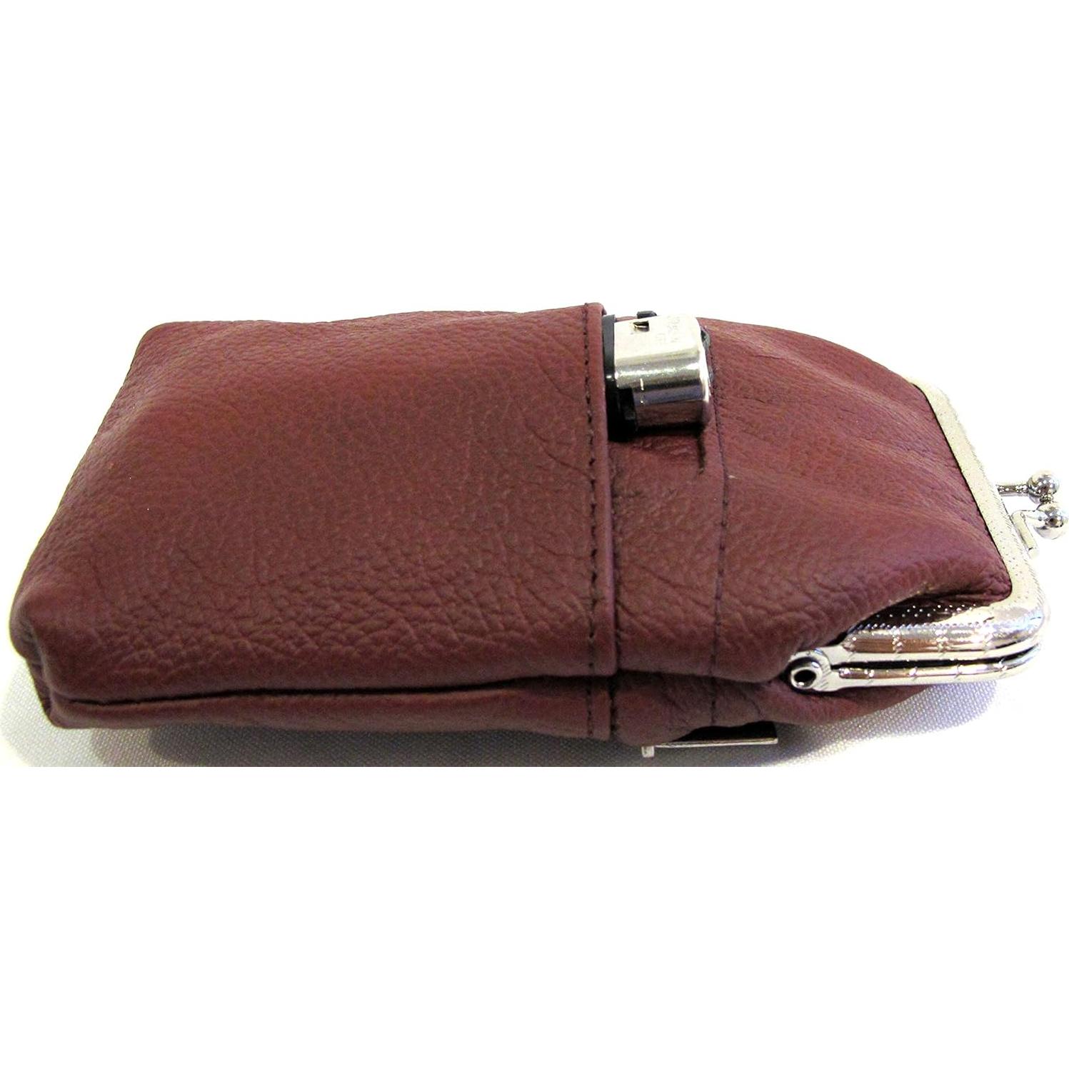 Funda de cigarrillos de cuero EL PACK LEATHER Vino 100% genuino