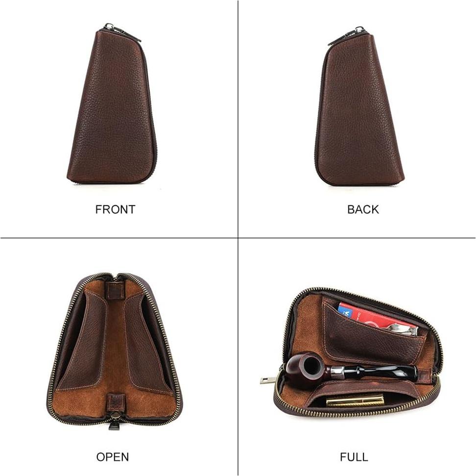 Bolsa de Tabaco de Cuero SHI HUAN Compacta 18x10x3 cm