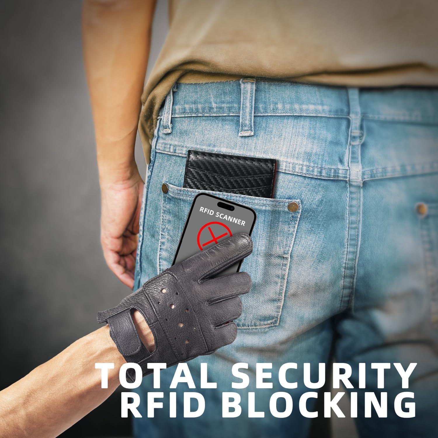 Billetera Slim Zitahli Bifold para Hombres con RFID 12 Tarjetas