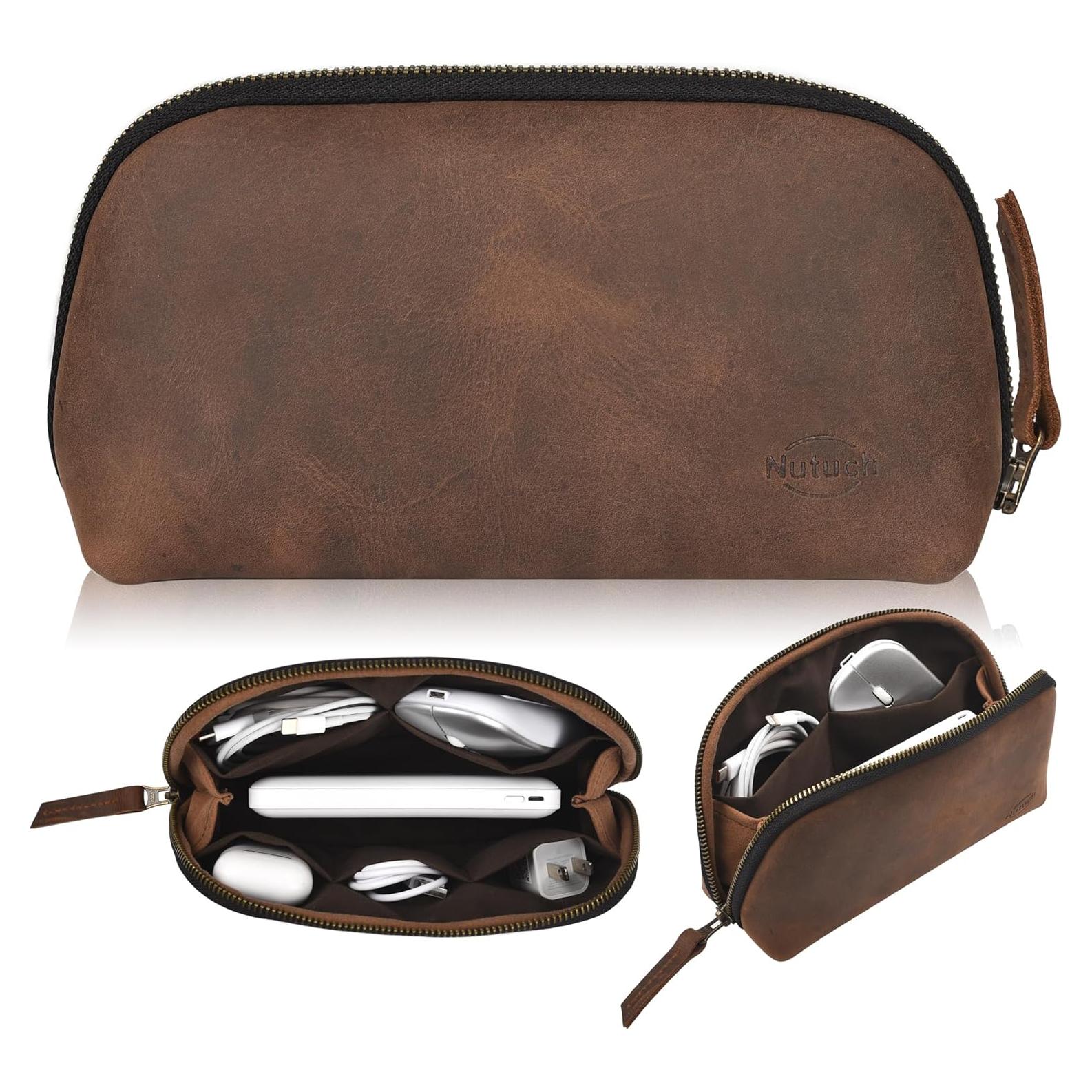 Bolsa de Tecnología de Cuero Nutuch para Cables y Accesorios