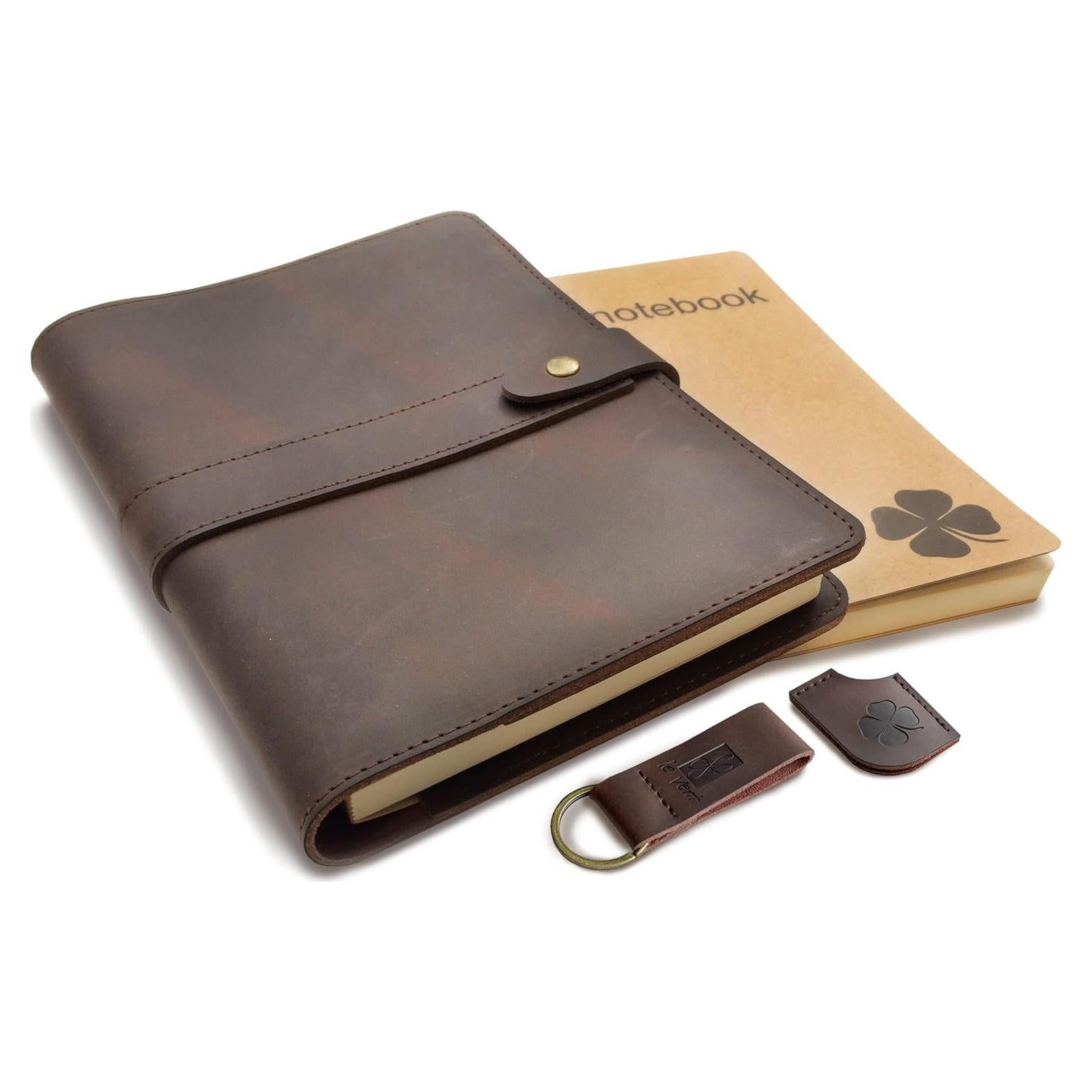 Cuaderno de Cuero Refillable le vent A5 Marrón 200 Páginas