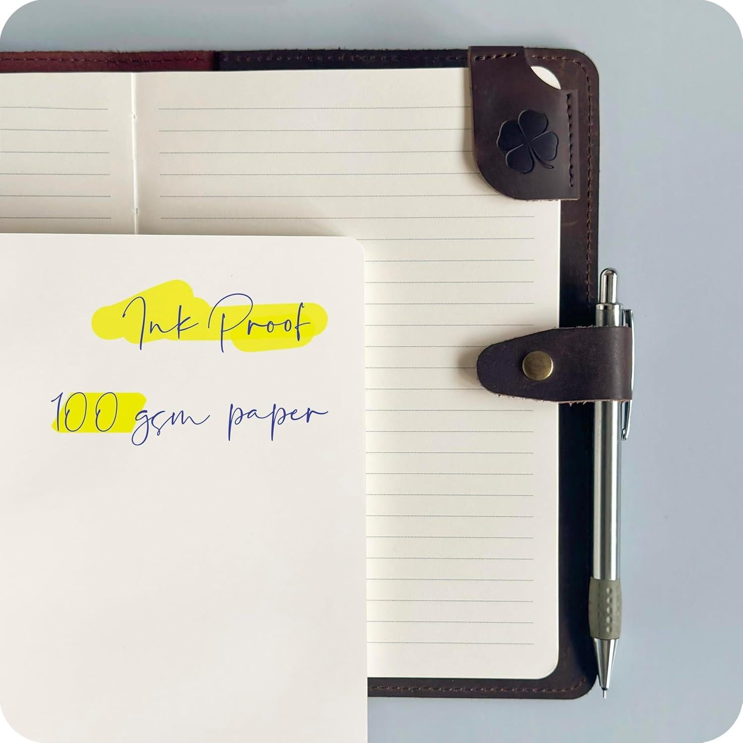 Cuaderno de Cuero Refillable le vent A5 Marrón 200 Páginas