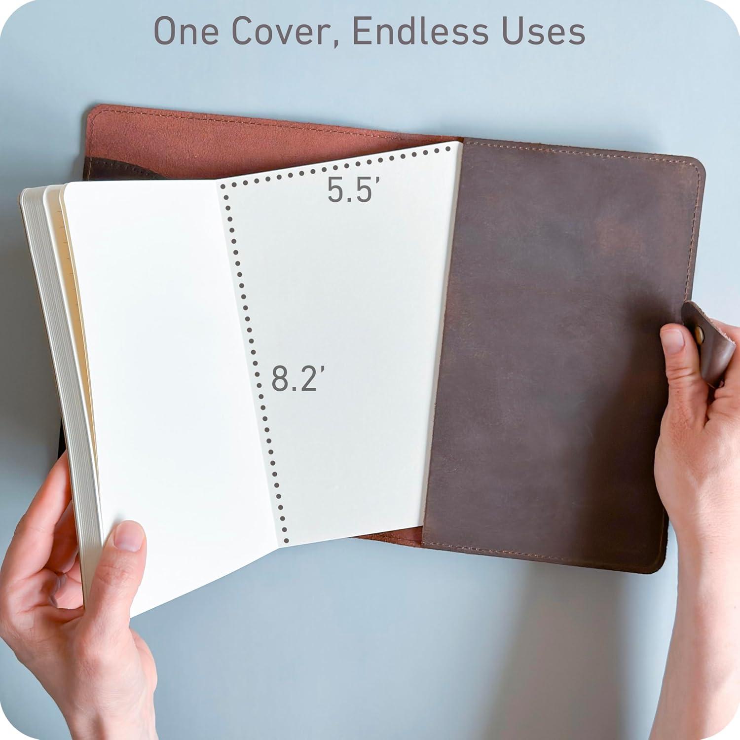 Cuaderno de Cuero Refillable le vent A5 Marrón 200 Páginas