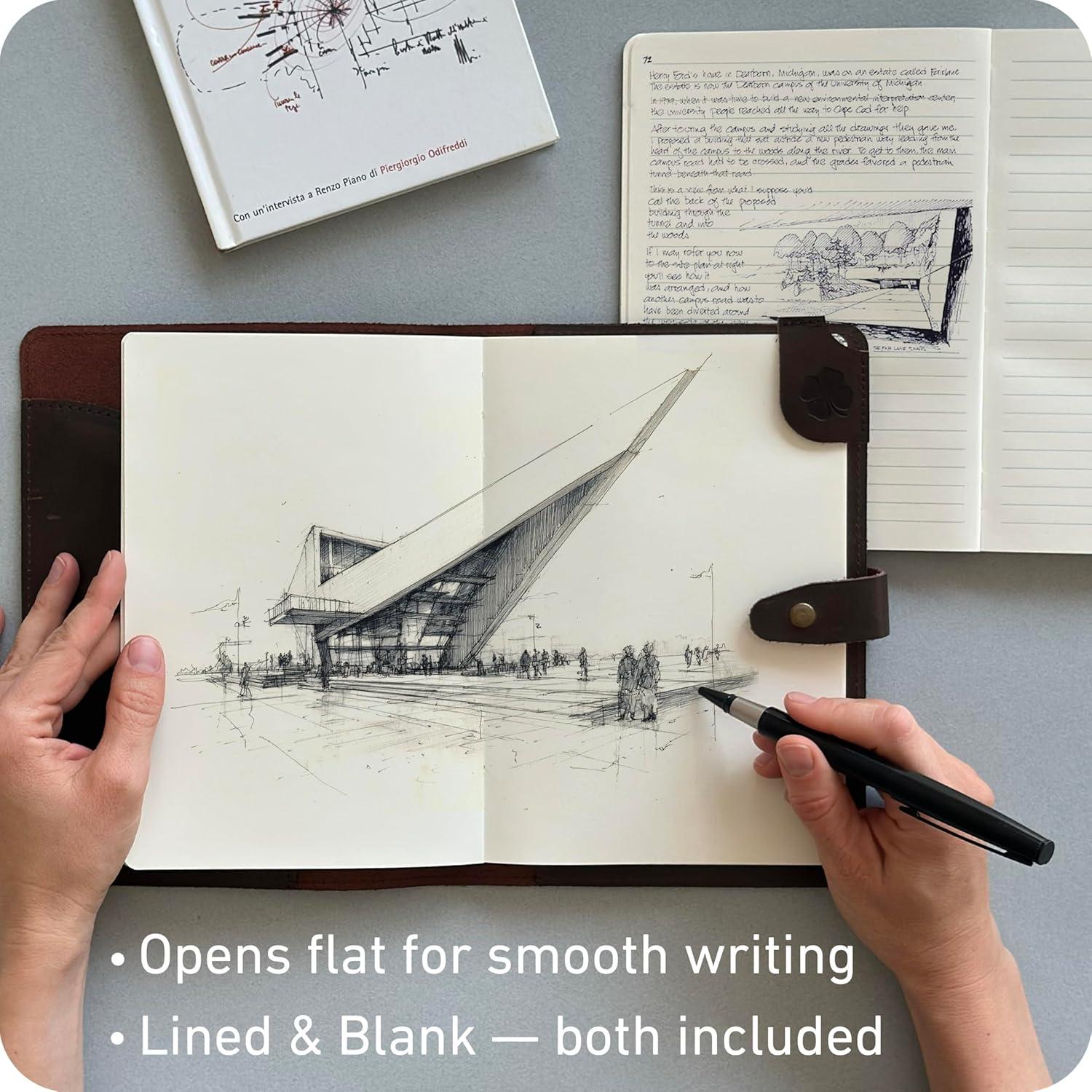 Cuaderno de Cuero Refillable le vent A5 Marrón 200 Páginas