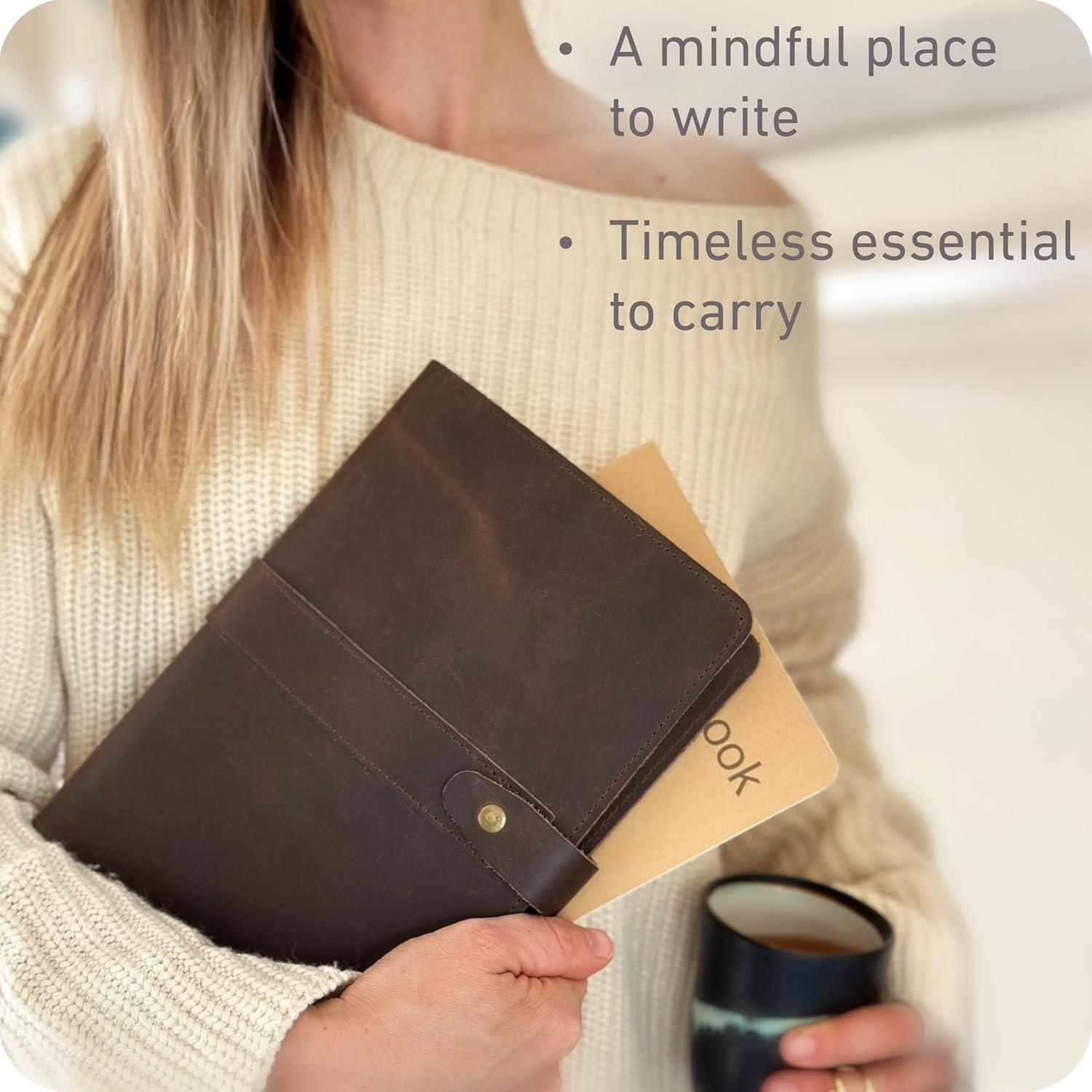 Cuaderno de Cuero Refillable le vent A5 Marrón 200 Páginas