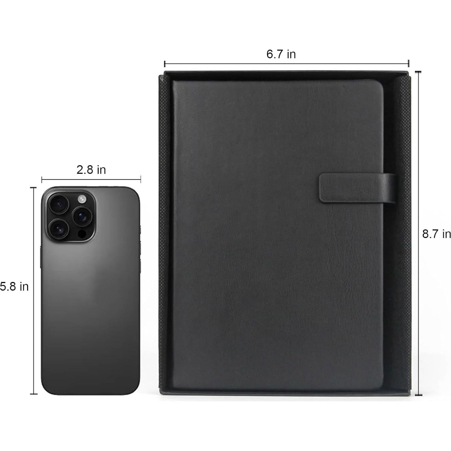 Cuaderno de Piel A5 WETLOTE Rayado 208 Páginas Negro