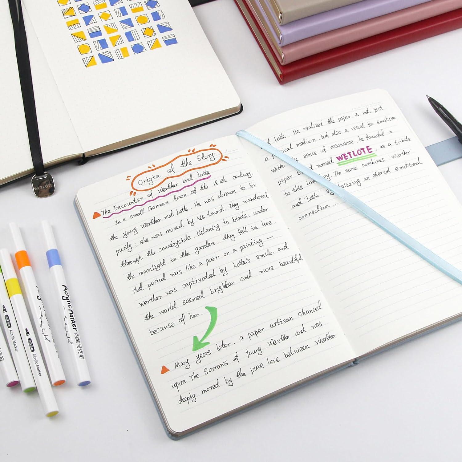 Cuaderno de Piel A5 WETLOTE Rayado 208 Páginas Negro