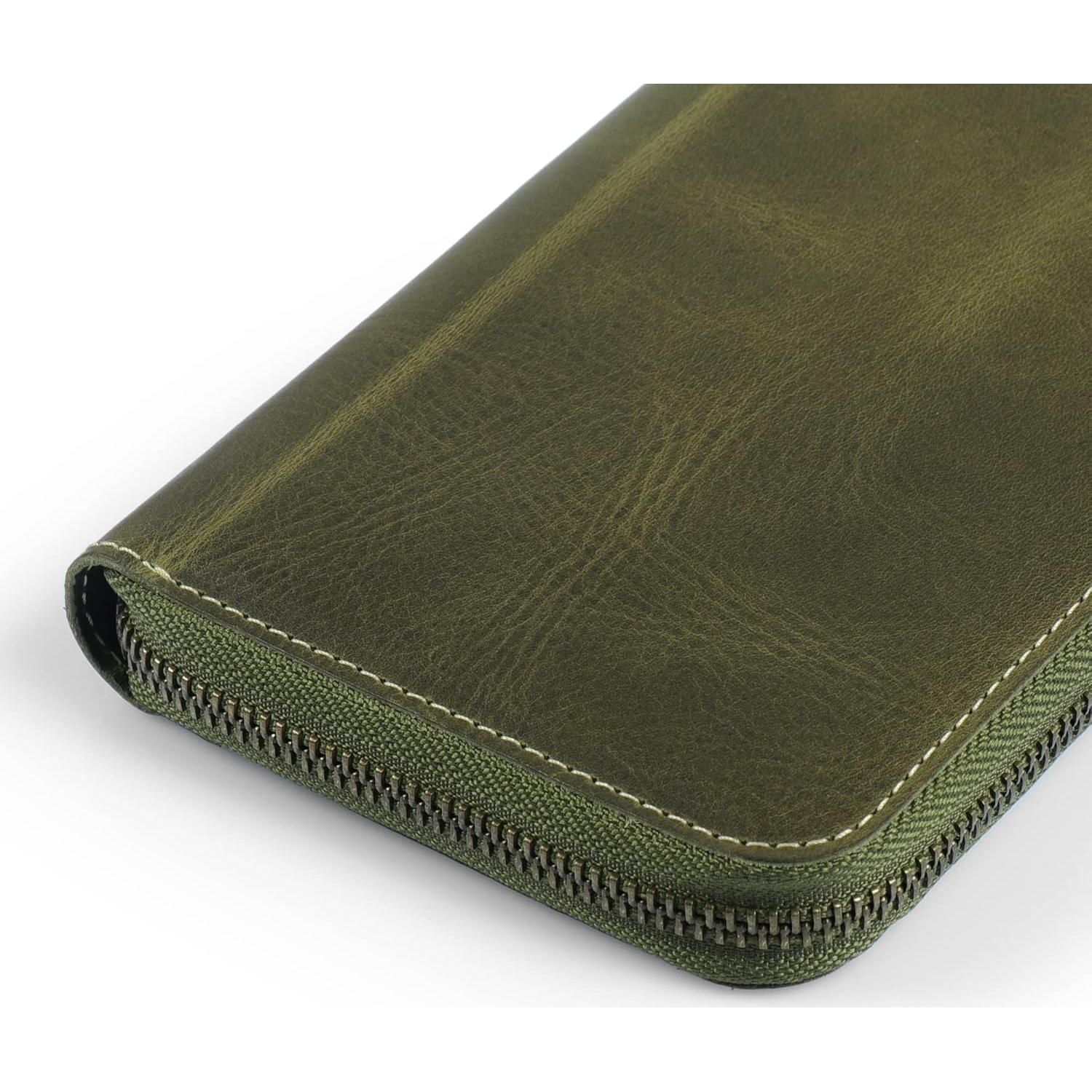 Carpeta de Cuero Genuino Londo con Soporte para Lápiz y Cierre