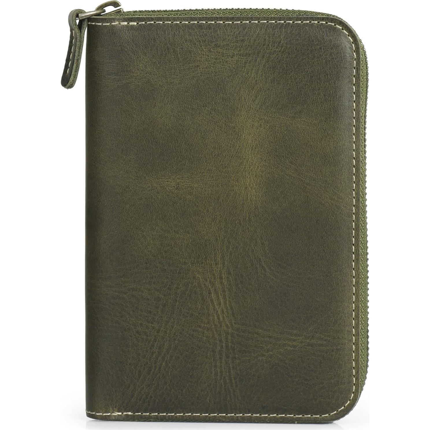 Carpeta de Cuero Genuino Londo con Soporte para Lápiz y Cierre