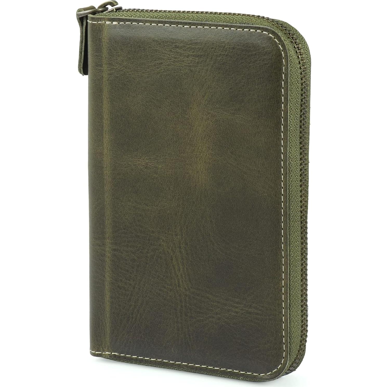 Carpeta de Cuero Genuino Londo con Soporte para Lápiz y Cierre