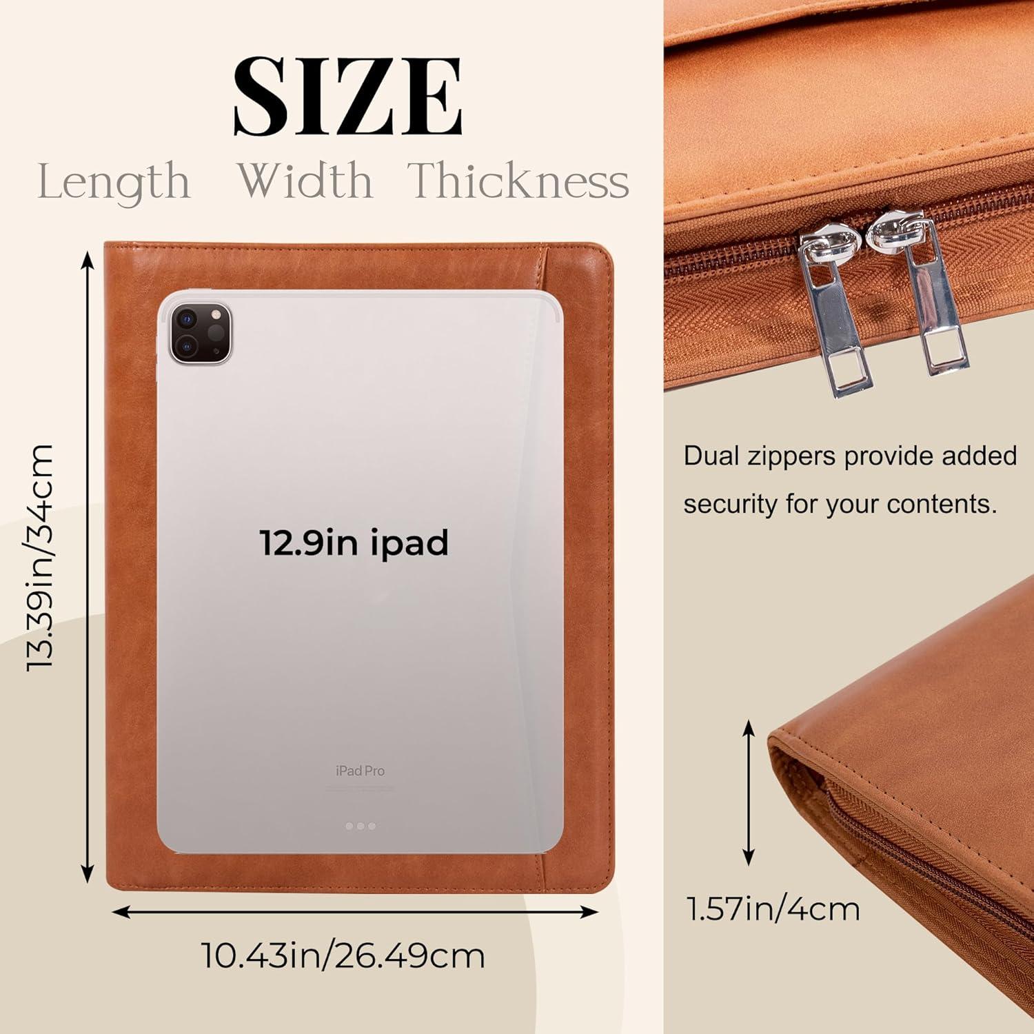 Carpeta de Cuero Calfinder con Cremallera - Portafolio Profesional